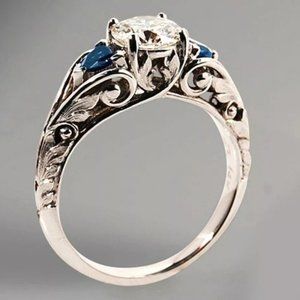Blue Sapphire White Gold Ring